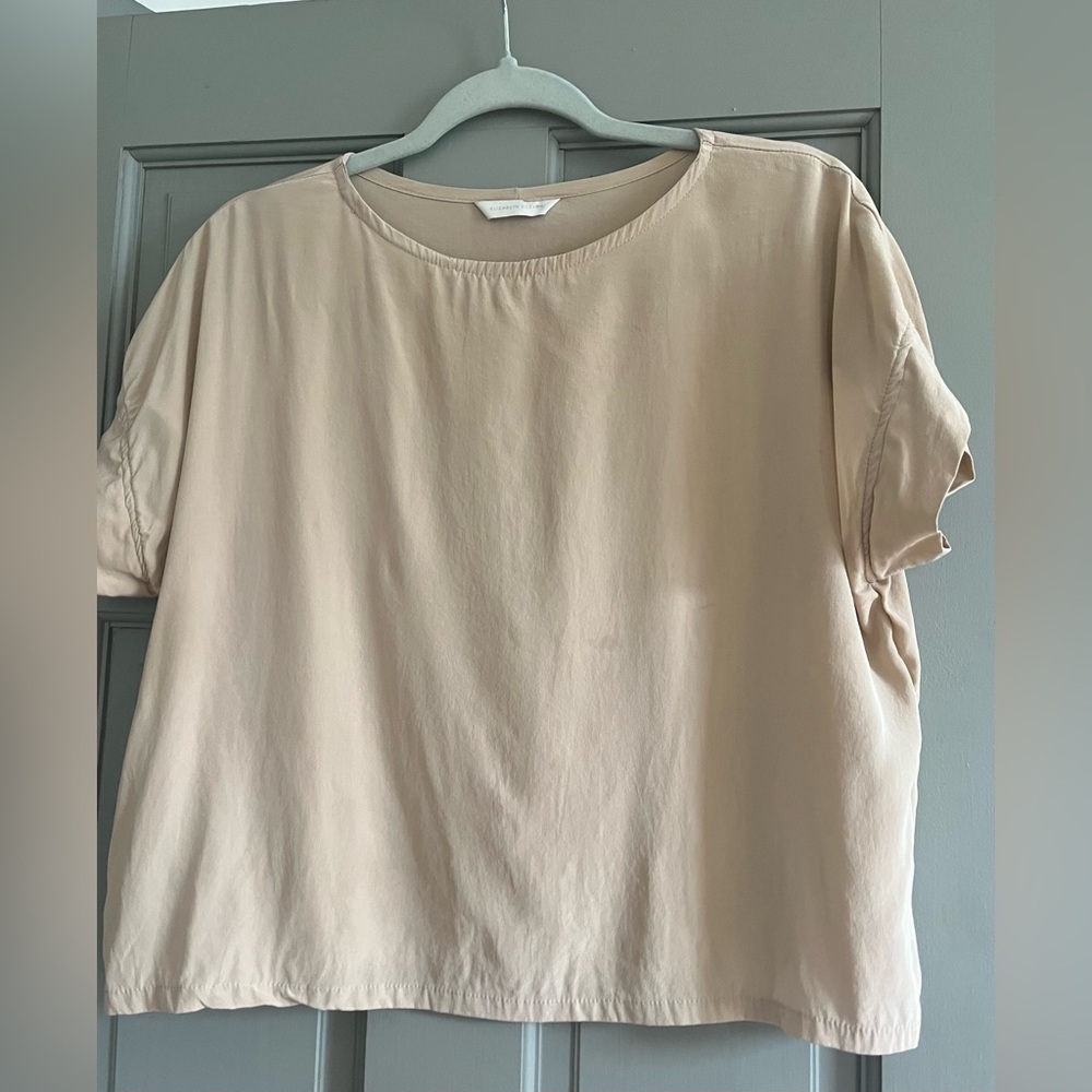 Elizabeth Suzann 100% Crepe Silk Top Relaxed Fit OSM